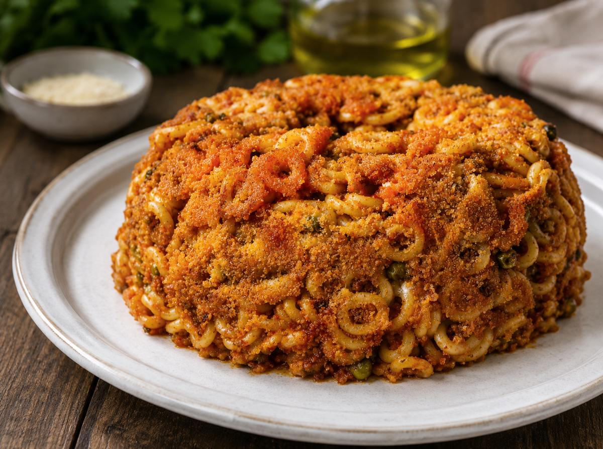 timballo di anellini alla siciliana