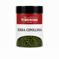 Barattolo trasparente Tiberino 1888 di erba cipollina essiccata CON ETICHETTA BIANCA E ROSSA