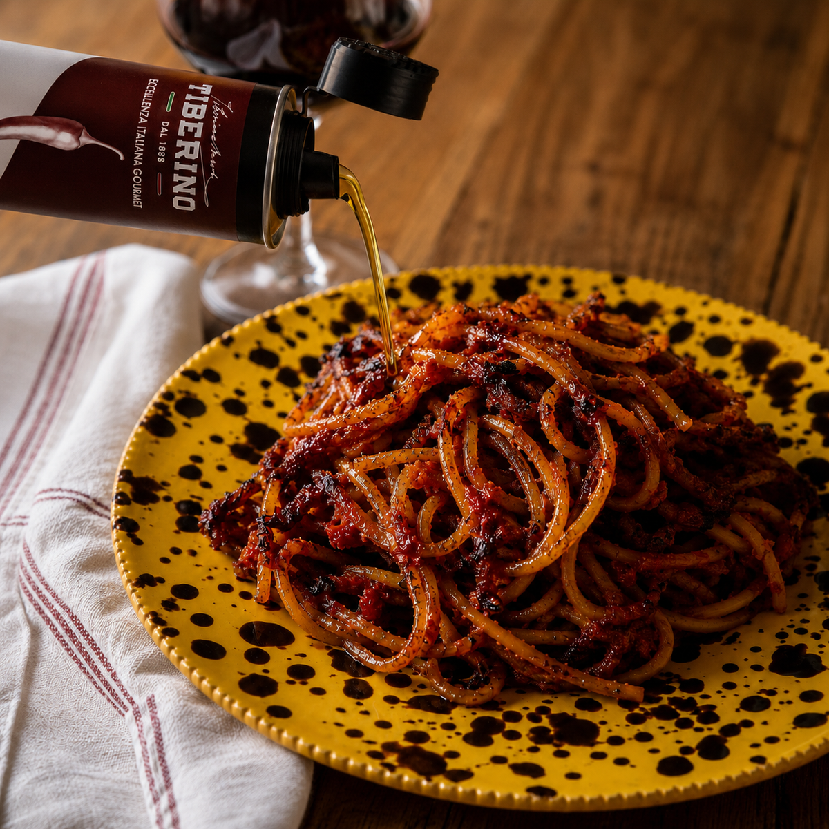 SPAGHETTI ASSASSINA CONDITI CON OLIO EVO PICCANTE AL PEPERCINO