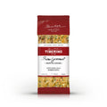 Confezione rossa opaca di Couscous alla Marocchina Tiberino 1888, 200g, con finestra trasparente che mostra il couscous secco.