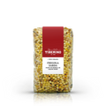 Confezione trasparente di Fregola Sarda Tiberino 1888, pasta di semola di grano duro, con etichetta rossa e bianca.