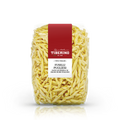 Confezione trasparente di Fusilli Pugliesi Tiberino 1888, pasta di semola di grano duro italiano, con etichetta rossa e bianca.