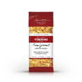 Confezione rossa opaca di Orecchiette Pugliesi con Ragù Vegan Tiberino 1888, 200g, con finestra trasparente che mostra la pasta.
