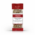Confezione trasparente e rossa di Spezzatino con funghi porcini e purè di patate vegan Tiberino 1888, 125g.