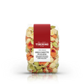 Confezione trasparente di Orecchiette Pugliesi tricolori Tiberino 1888, pasta di semola di grano duro.