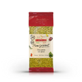 Confezione rossa e trasparente di Orzo perlato con spinaci Tiberino 1888, 200g, con orzo verde visibile.